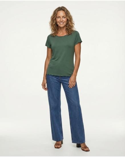 T-Shirt Viskose in oliv von Made in Italy