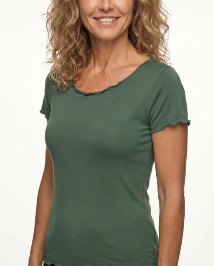 T-Shirt Viskose in oliv von Made in Italy