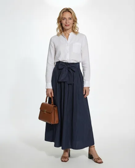 Taftrock Maxi in blau von Made in Italy
