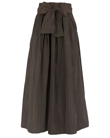 Taftrock Maxi in braun von Made in Italy