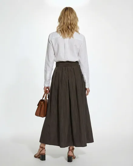 Taftrock Maxi in braun von Made in Italy