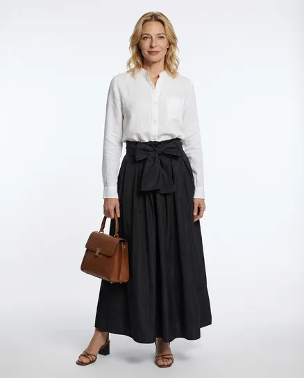 Taftrock Maxi in schwarz von Made in Italy
