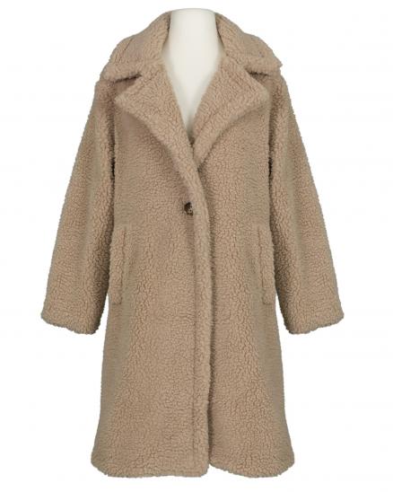 Teddyfell-Mantel in camel von Made in Italy