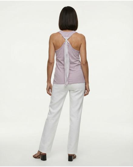 Top Baumwolle in helllila von fashion made in italy