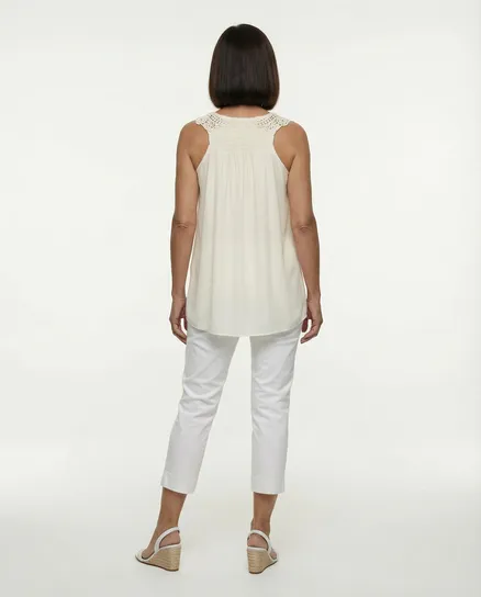 Top mit H�kelspitze in creme von Sophyline