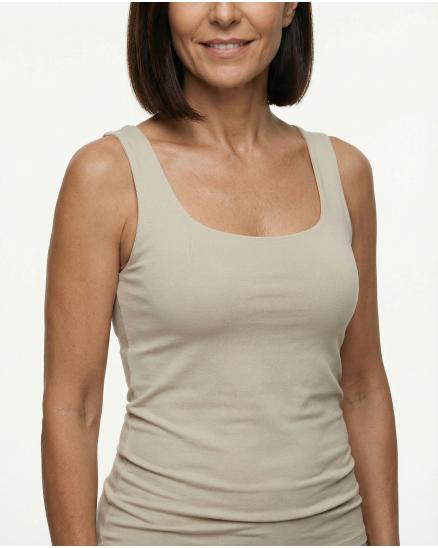 Top Viskose in beige von Made in Italy