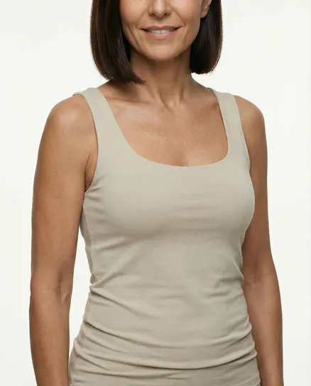 Top Viskose in beige von Made in Italy