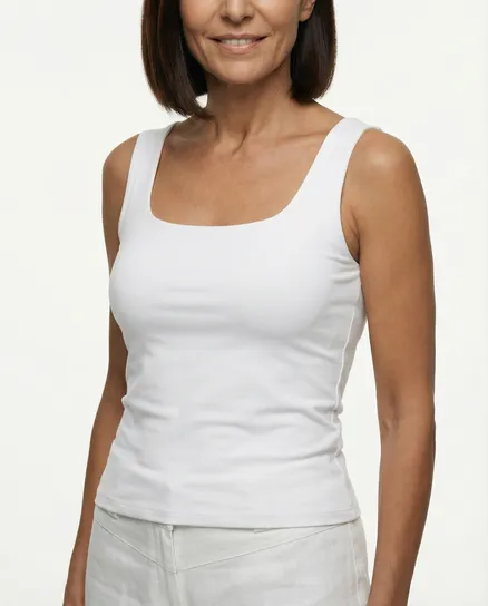 Top Viskose in wei� von Made in Italy