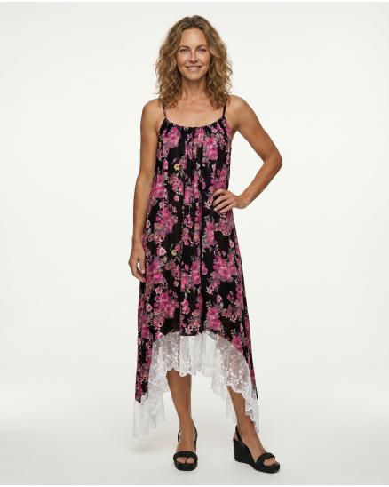 Tr�gerkleid Floral in schwarz von Diana