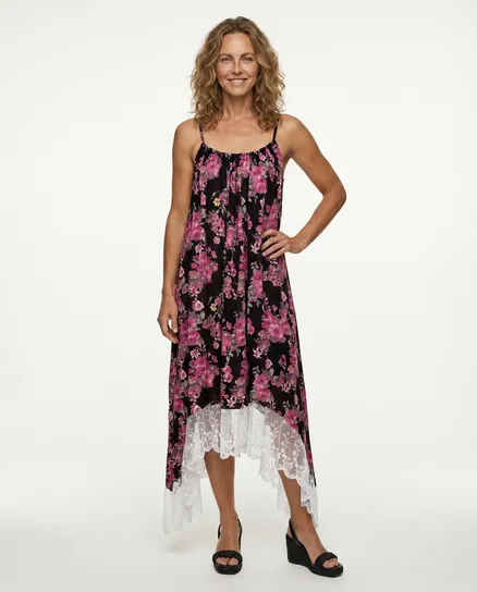 Tr�gerkleid Floral in schwarz von Diana