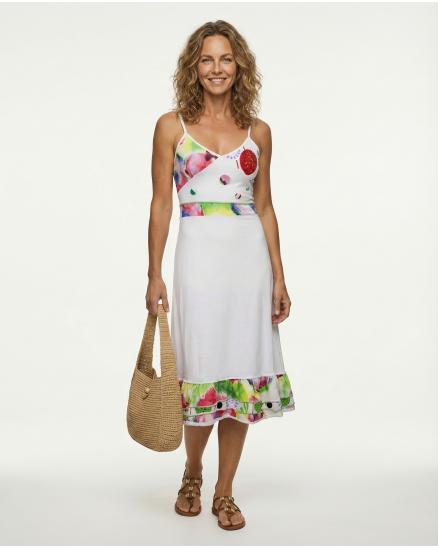 Tr�gerkleid mit Batik in weiss von Dislay Design