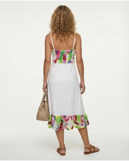 Tr�gerkleid mit Batik in weiss von Dislay Design