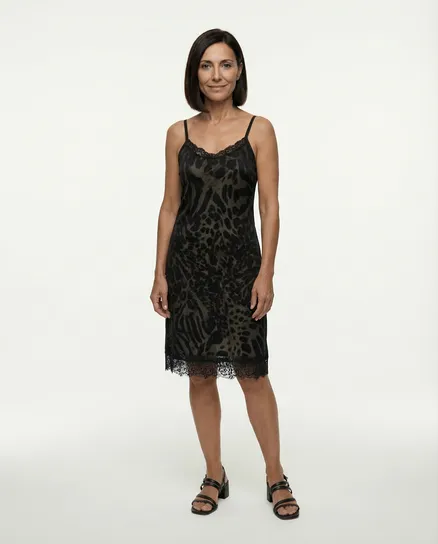 Tr�gerkleid mit Spitze in schwarz von esperance Paris