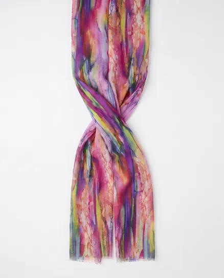 Tuch Aquarell Print in bunt von FASHION