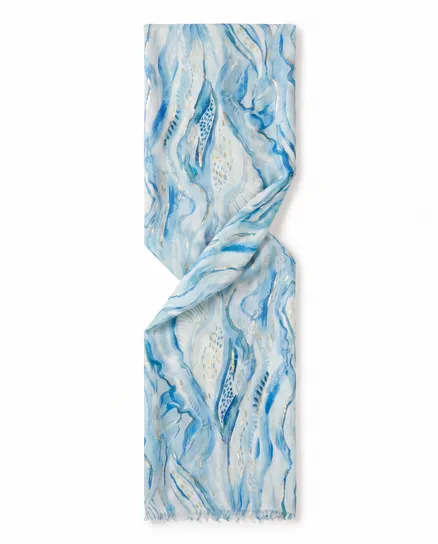 Tuch mit Glanzeffekt in hellblau von fashion made in italy