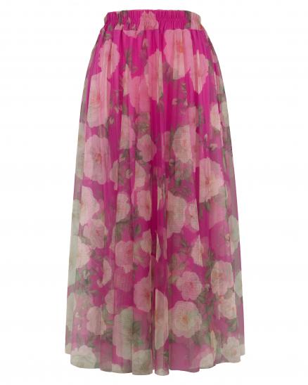 T�llrock Blumenmuster in pink von Made in Italy