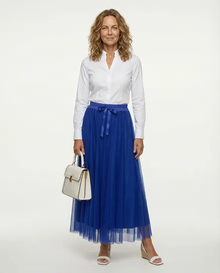 T�llrock einlagig in royalblau von Made in Italy