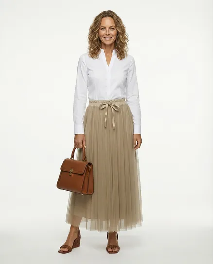 T�llrock einlagig in sand von Made in Italy