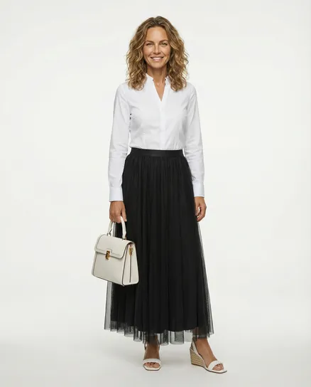 T�llrock einlagig in schwarz von Made in Italy