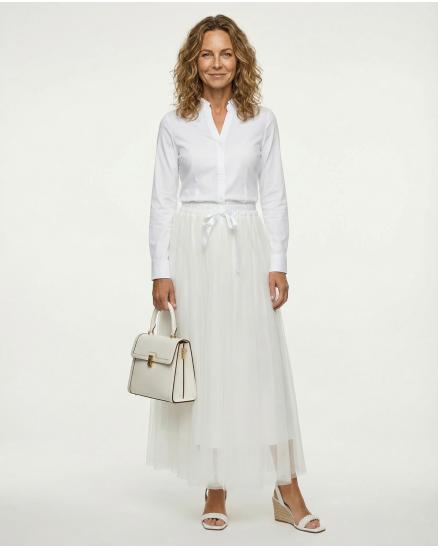 T�llrock einlagig in wei� von Made in Italy