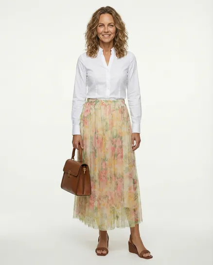 T�llrock Floral in bunt von Made in Italy