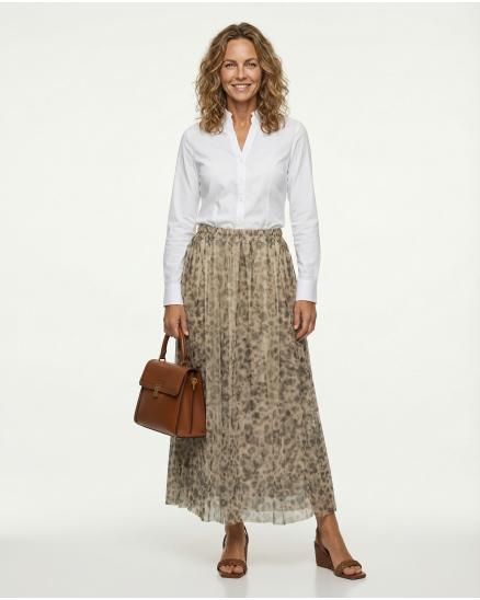 T�llrock Leo Print in braun von Made in Italy