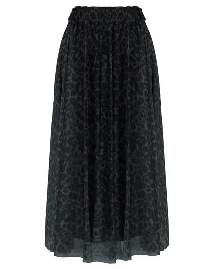 T�llrock Leopardenmuster in grau von Made in Italy