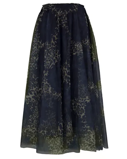 T�llrock mit Leoprint in dunkelblau von Made in Italy