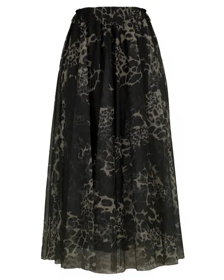 T�llrock mit Leoprint in schwarz von Made in Italy