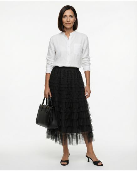 T�llrock Stufenoptik in schwarz von Made in Italy