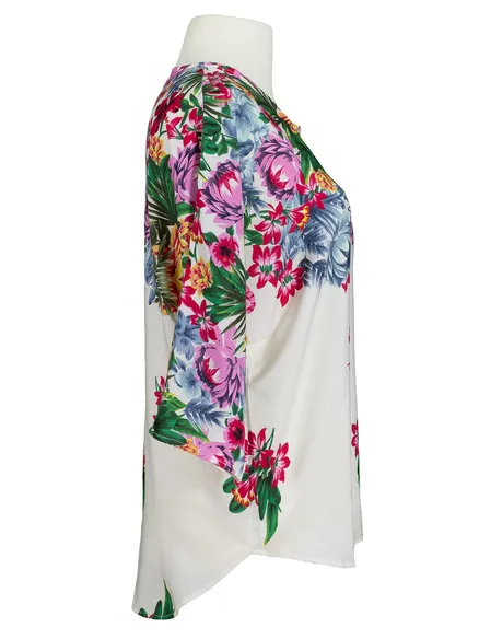 Tunika mit Blumen in wei� von toi du monde