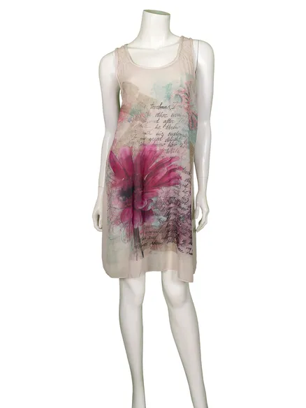 Tunika Chiffon in beige von Spaziodonna