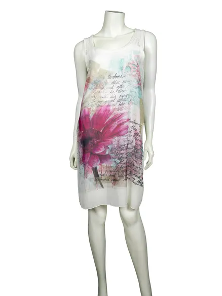 Tunika Chiffon in milchwei� von Spaziodonna