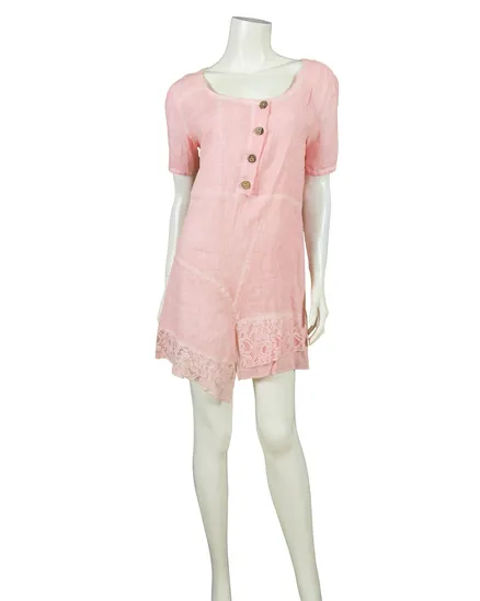 Leinen Tunika A-Linie in rosa von les freres