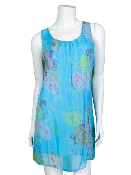 Seidentunika Floral in t�rkis von Moda