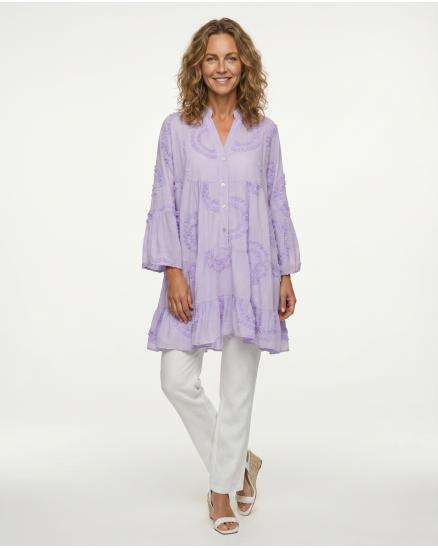 Tunika B�ndchenstickerei in lila von Made in Italy