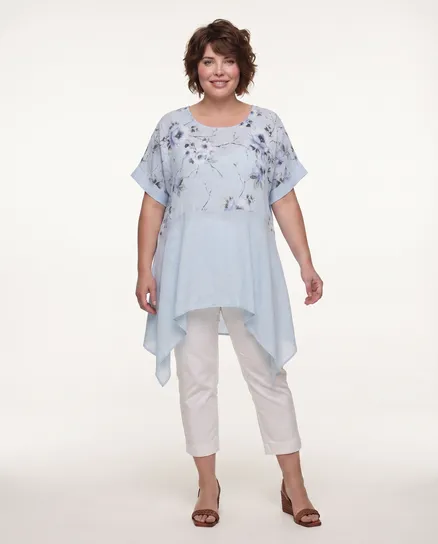 Tunika Baumwolle in hellblau von Made in Italy