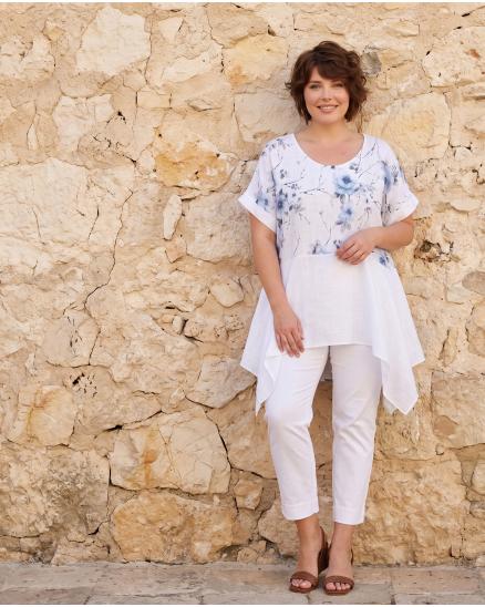 Tunika Baumwolle in wei� von Made in Italy