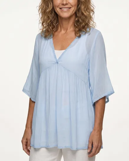 Tunika Bluse Baumwolle in blau von Monday Afternoon