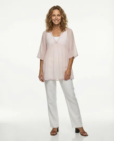 Tunika Bluse Baumwolle in rosa von Monday Afternoon