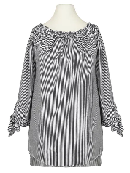 Tunika Bluse Carmen Ausschnitt in schwarz von New Collection