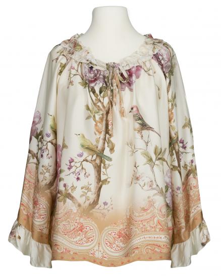 Tunika Bluse Floral in beige von Made in Italy
