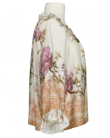 Tunika Bluse Floral in beige von Made in Italy