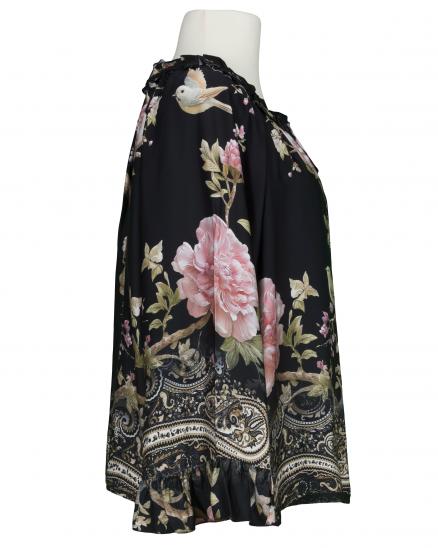 Tunika Bluse Floral in schwarz von Made in Italy