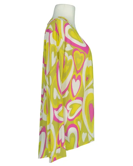 Tunika Bluse Herzprint in anis von New Collection
