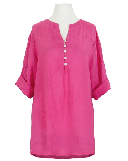 Tunika Bluse Leinen in pink von Puro Lino