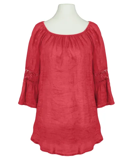 Tunika Bluse Leinen in rot von Pronto Moda