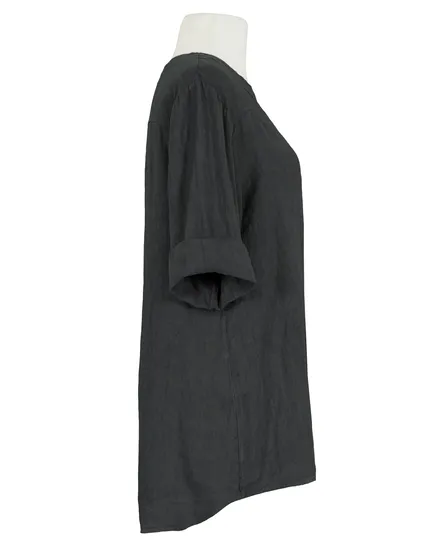 Tunika Bluse Leinen in schwarz von Puro Lino