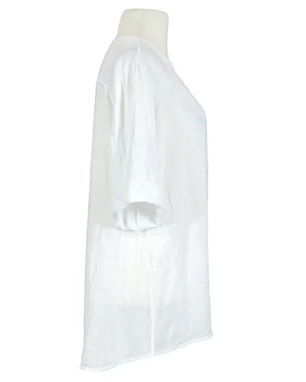 Tunika Bluse Leinen in wei� von Puro Lino