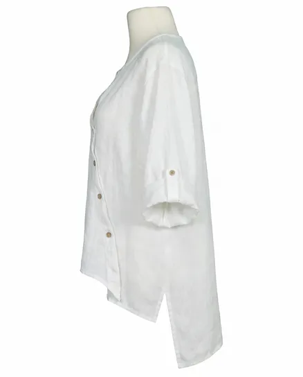 Tunika Bluse Leinen in wei� von Made in Italy